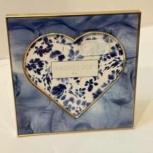 Rachel Zoe Floral Blue and Gold Heart Frame